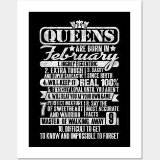 Queens Are Born In February Posters and Art
